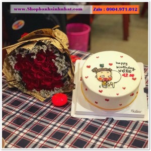 Combo Bánh Kem & Hoa Tươi - MM93